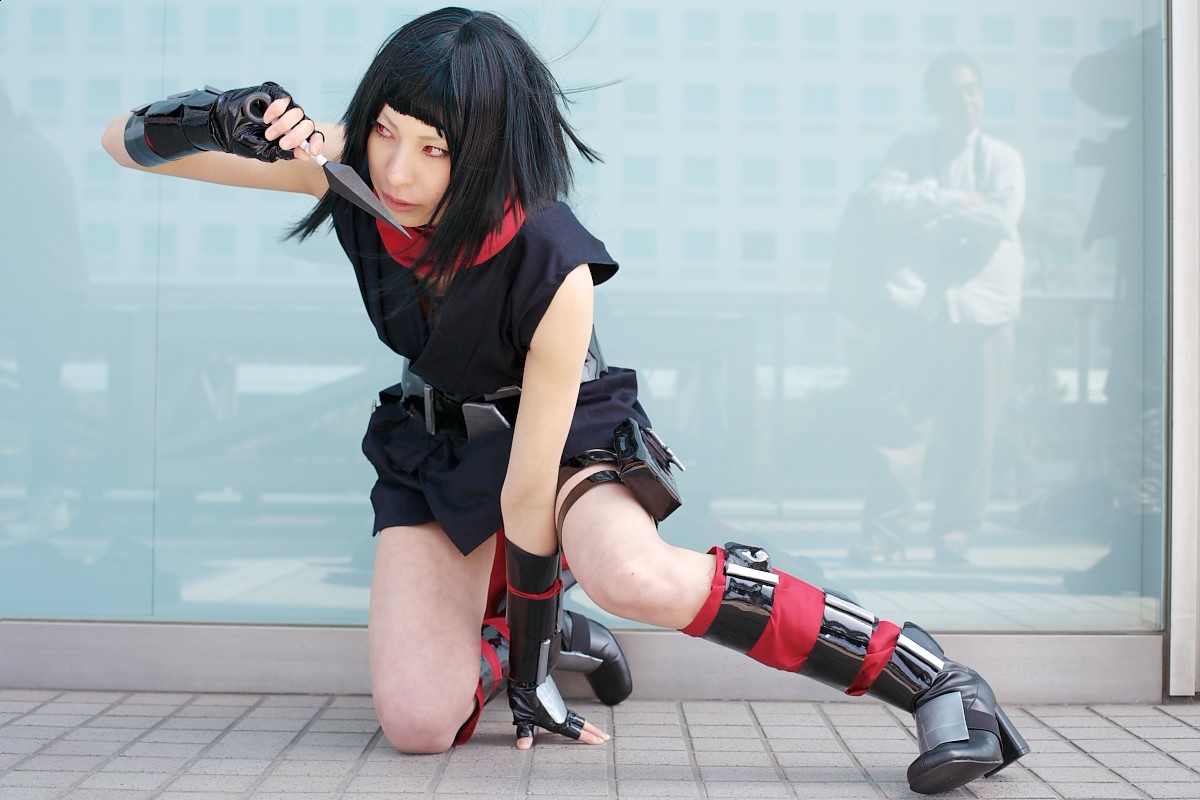 ari (model), okuzaki akira, my-hime, photo (medium), cosplay, gloves, kunai, ninja, weapon