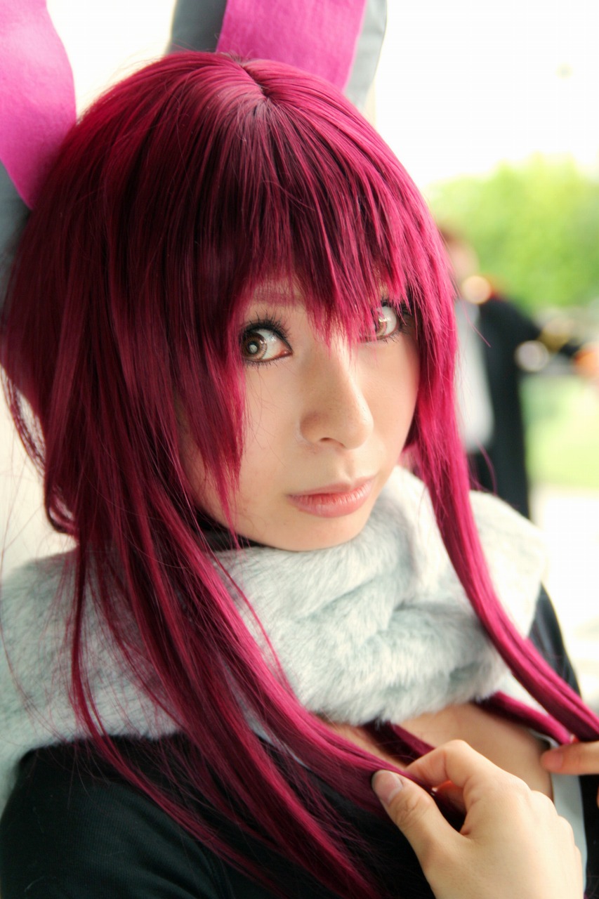 ari (model), shiwasu mina, getsumento heiki miina, highres, photo (medium), animal ears, cosplay, fur trim, rabbit ears