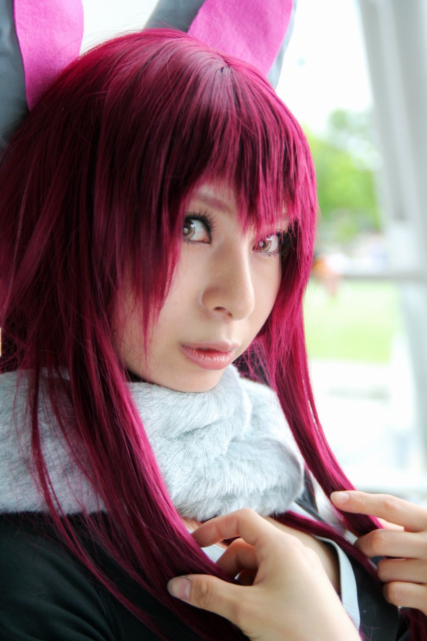 ari (model), shiwasu mina, getsumento heiki miina, highres, photo (medium), animal ears, cosplay, fur trim, rabbit ears