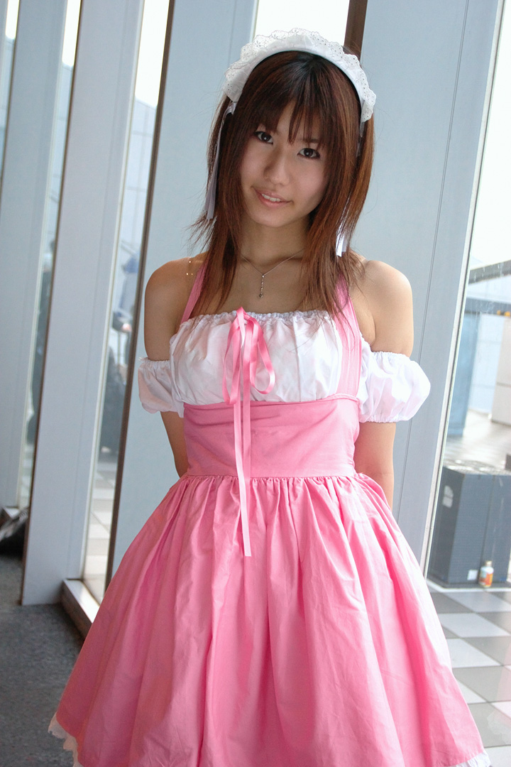 adachi mikki, photo (medium), 1girl, asian, bare shoulders, dress, female focus, hair ribbon, hairband, ribbon, solo