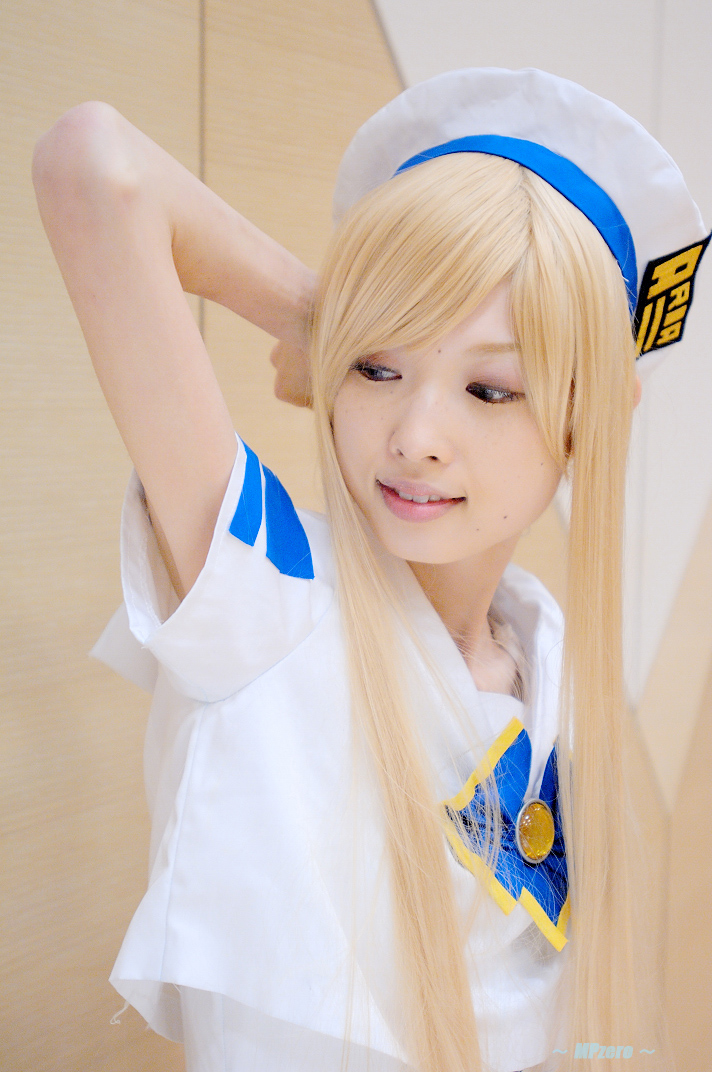 ageha, alicia florence, undine, aria (manga), photo (medium), aria company uniform, blonde hair, braid, cosplay