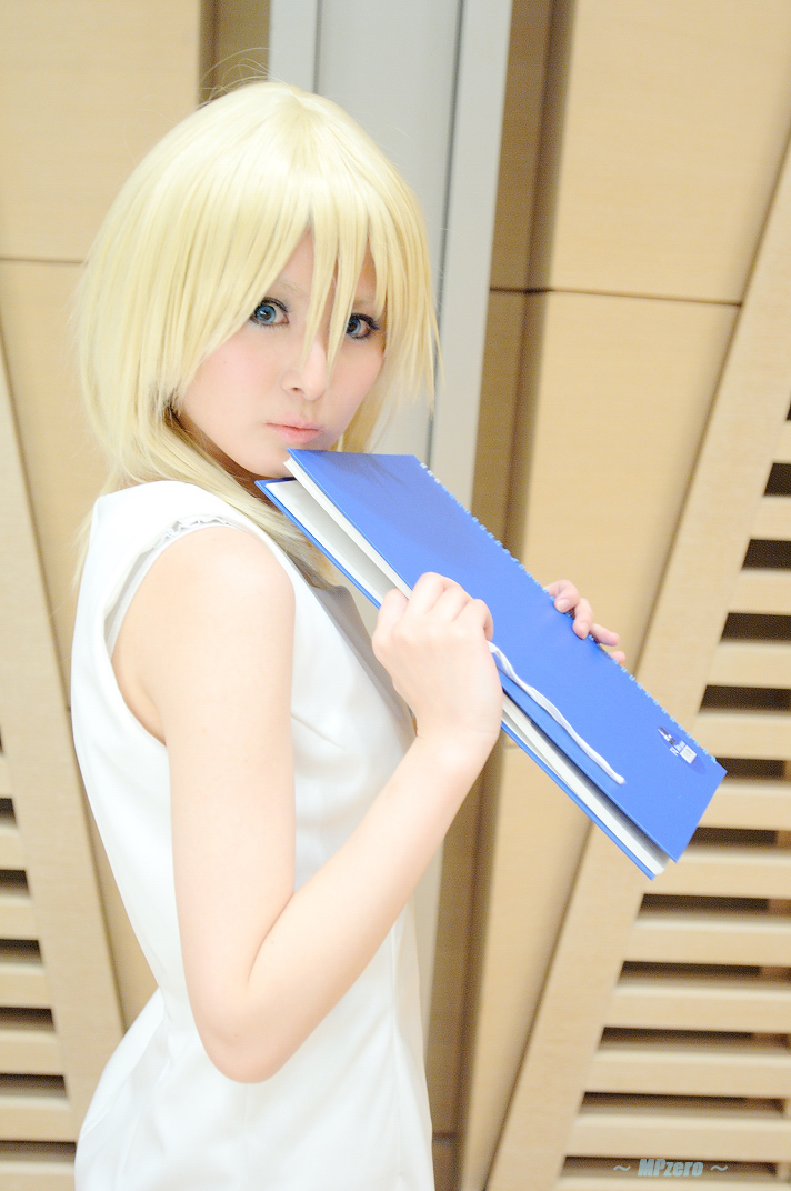 ayaka (cosplayer), namine, kingdom hearts, kingdom hearts ii, photo (medium), blonde hair, cosplay, dress, notebook
