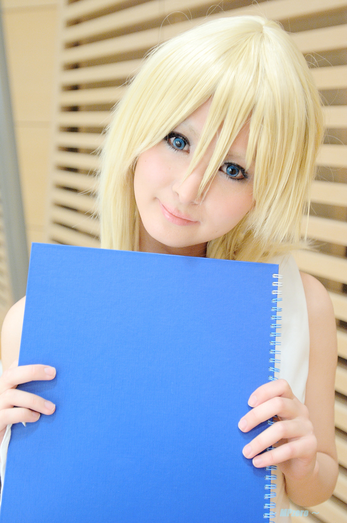 ayaka (cosplayer), namine, kingdom hearts, kingdom hearts ii, photo (medium), blonde hair, cosplay, dress, notebook