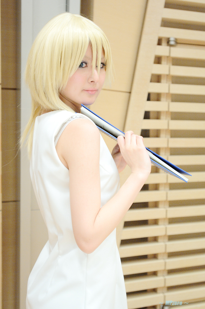 ayaka (cosplayer), namine, kingdom hearts, kingdom hearts ii, photo (medium), blonde hair, cosplay, dress, namine (cosplay), notebook