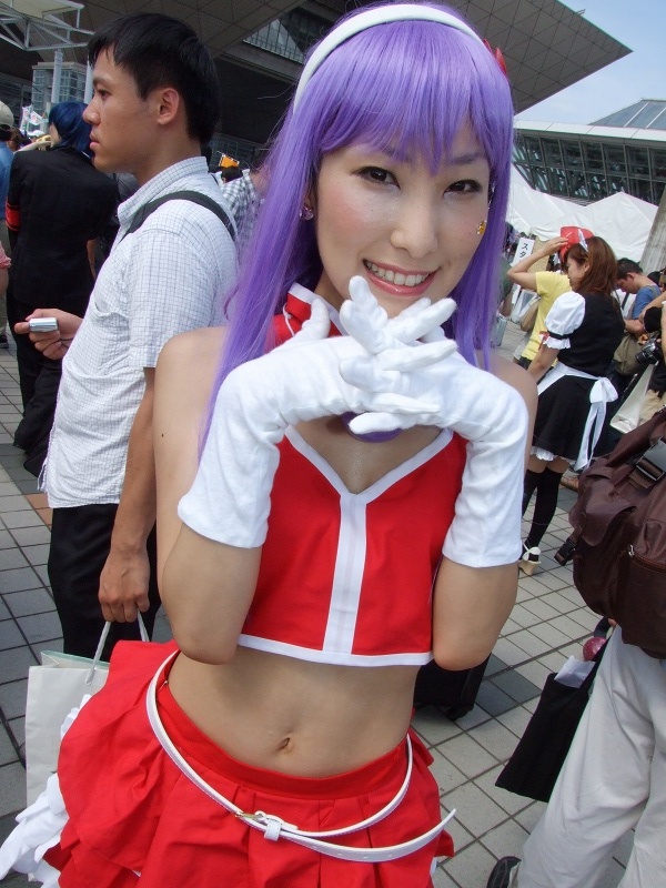 koucha remon, asamiya athena, snk, the king of fighters, the king of fighters 2003, photo (medium), cosplay, frills, gloves, hairband, midriff, purple hair
