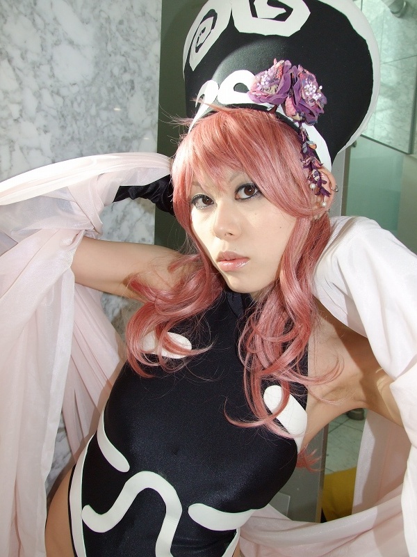 takizawa kazuya, dakki, houshin engi, photo (medium), cosplay, elbow gloves, fingerless gloves, gloves, pink hair, silly hat