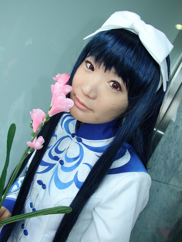 seiru, kawakabe momoka, touka gettan, photo (medium), bow, cosplay, dress, flower, hair bow