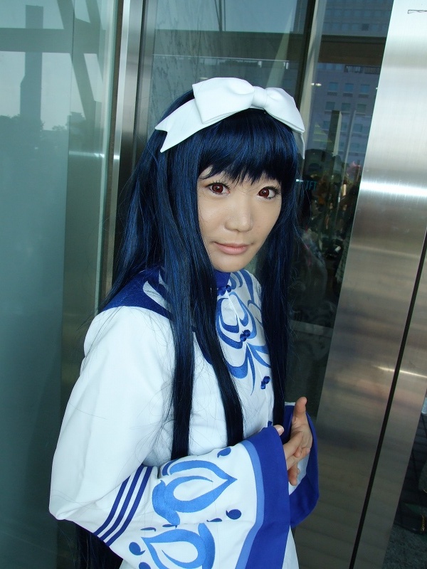 seiru, kawakabe momoka, touka gettan, photo (medium), bow, cosplay, dress, flower, hair bow