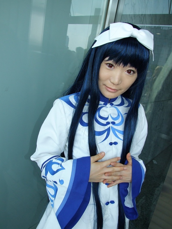 seiru, kawakabe momoka, touka gettan, photo (medium), bow, cosplay, dress, flower, hair bow