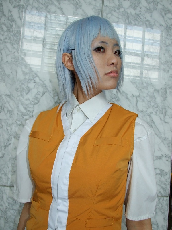 miyu greer, my-hime, photo (medium), blue hair, cosplay, school uniform, serafuku, tamaki shuri