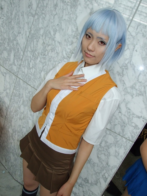 miyu greer, my-hime, photo (medium), blue hair, cosplay, kneehighs, school uniform, serafuku, socks, tamaki shuri