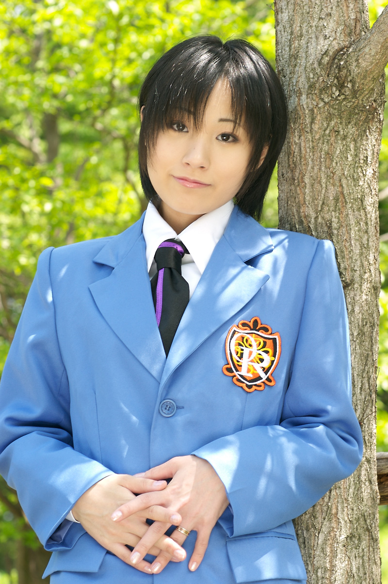 suzukaze yuuki, fujioka haruhi, ouran high school host club, highres, photo (medium), blazer, cosplay, school uniform
