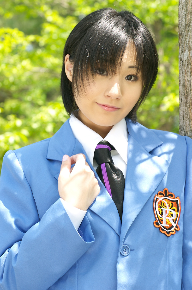 suzukaze yuuki, fujioka haruhi, ouran high school host club, highres, photo (medium), blazer, cosplay, school uniform