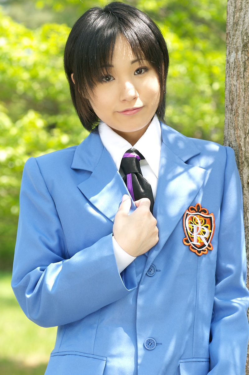suzukaze yuuki, fujioka haruhi, ouran high school host club, highres, photo (medium), blazer, cosplay, school uniform