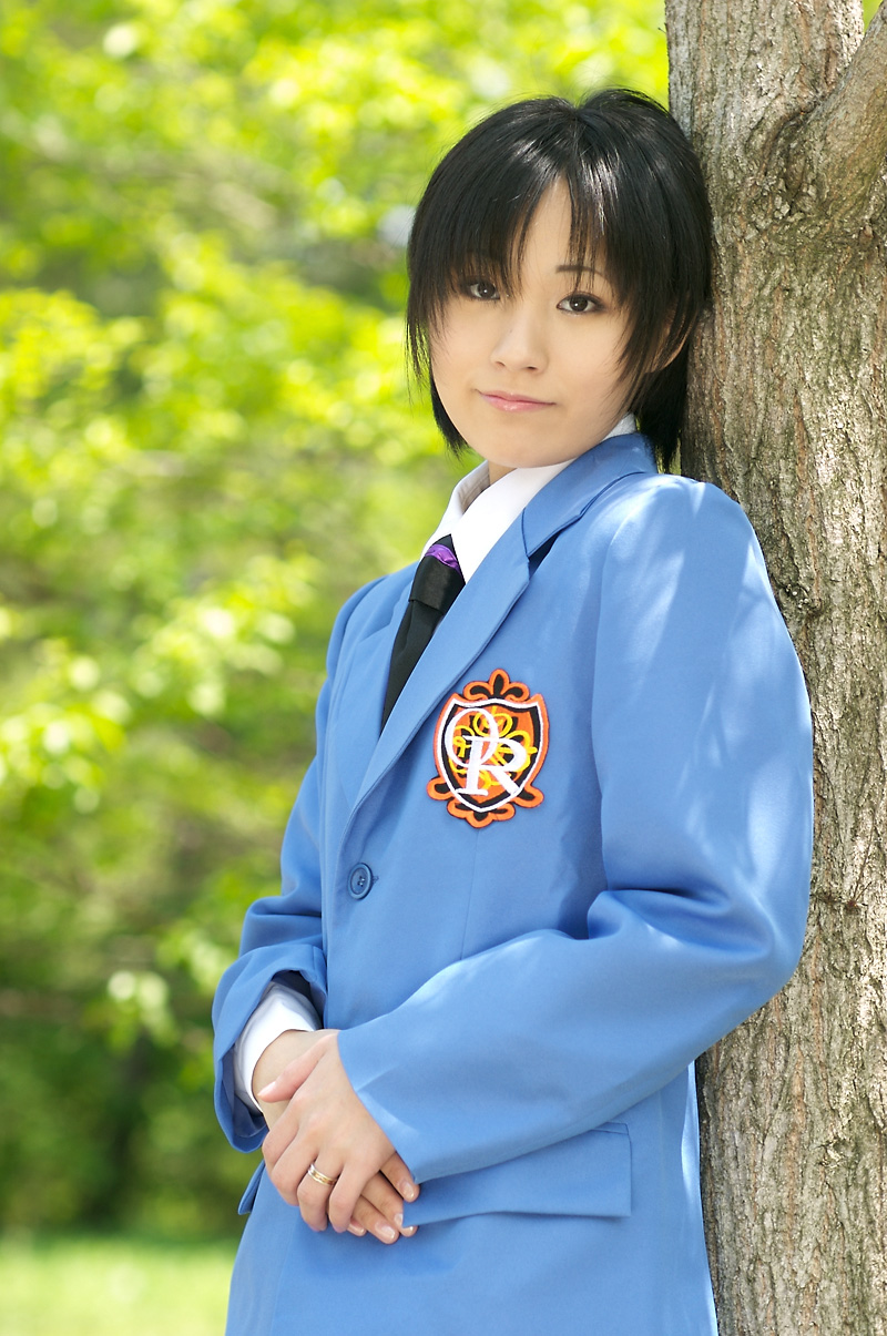 suzukaze yuuki, fujioka haruhi, ouran high school host club, highres, photo (medium), blazer, cosplay, school uniform
