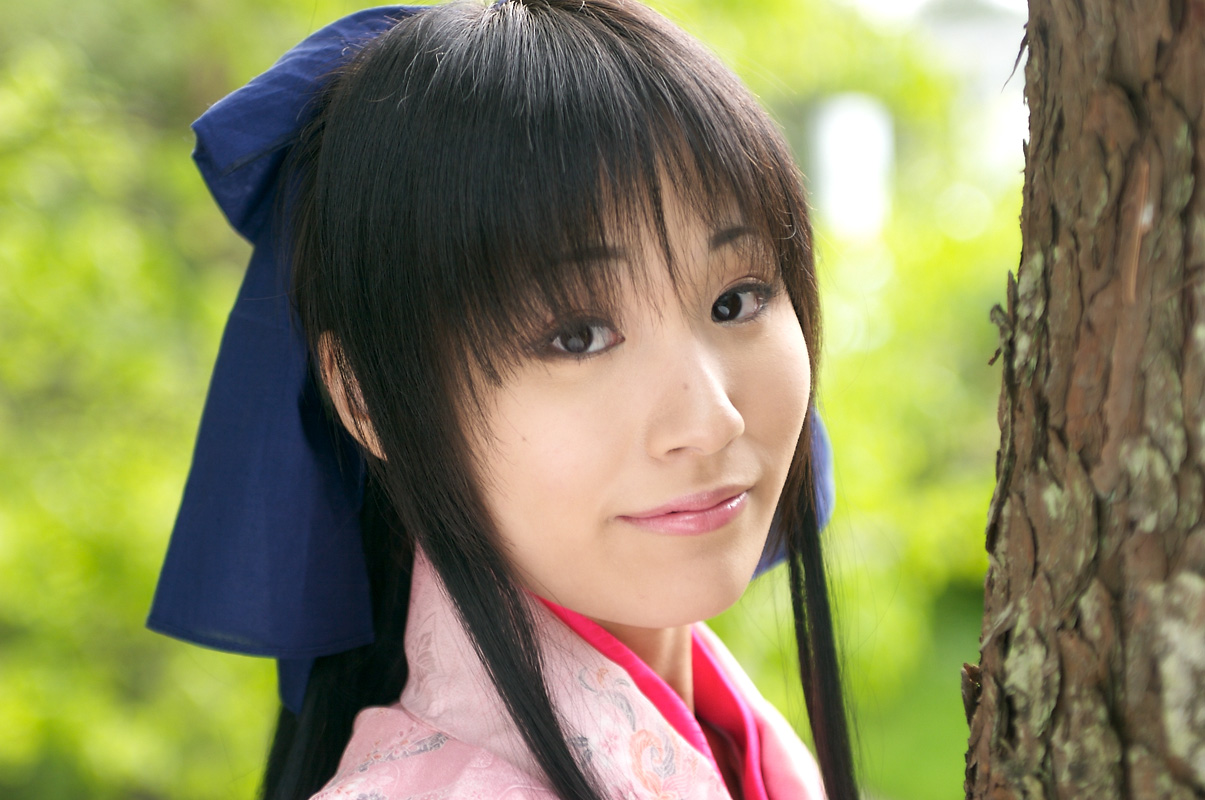 suzukaze yuuki, kamiya kaoru, rurouni kenshin, photo (medium), bow, cosplay, hair bow, japanese clothes, kimono