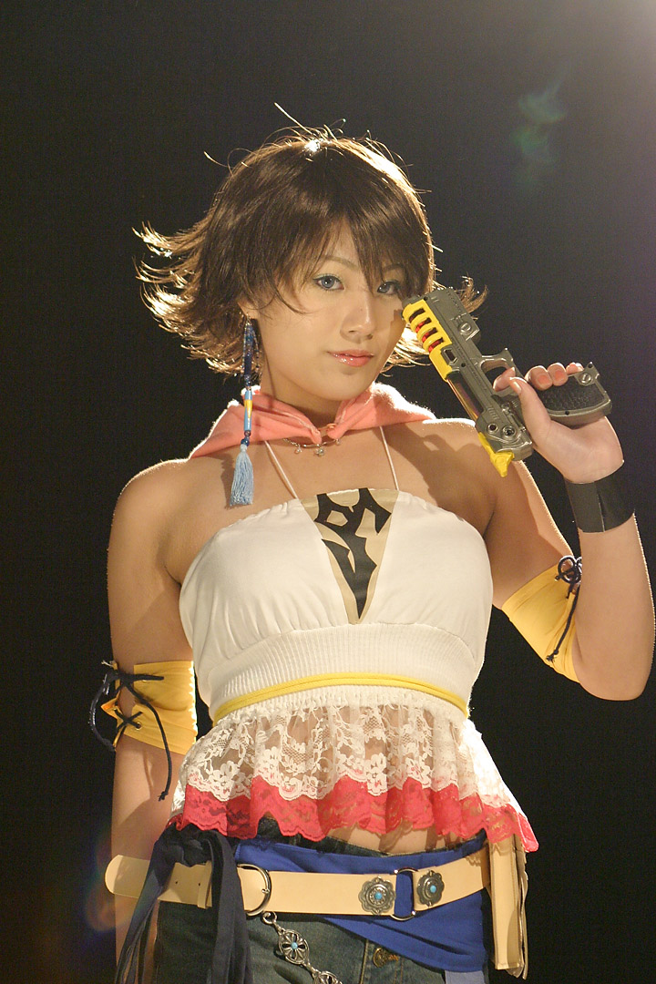 suzukaze yuuki, yuna, final fantasy, final fantasy x, final fantasy x-2, photo (medium), cosplay, gun, weapon