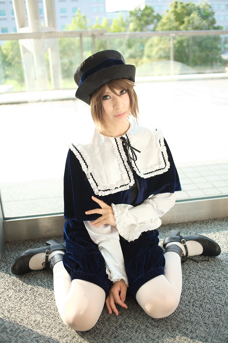 ari (model), souseiseki, rozen maiden, highres, photo (medium), cosplay, frills, hat, heterochromia