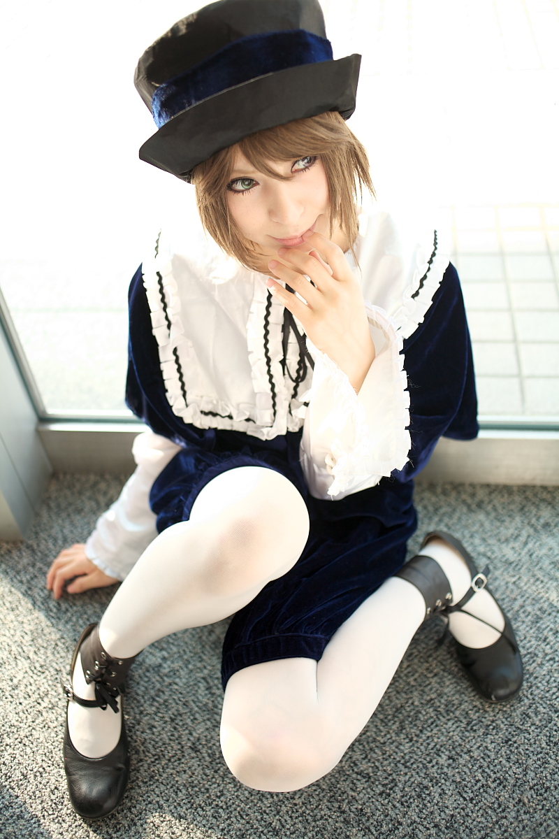 ari (model), souseiseki, rozen maiden, highres, photo (medium), cosplay, frills, hat, heterochromia
