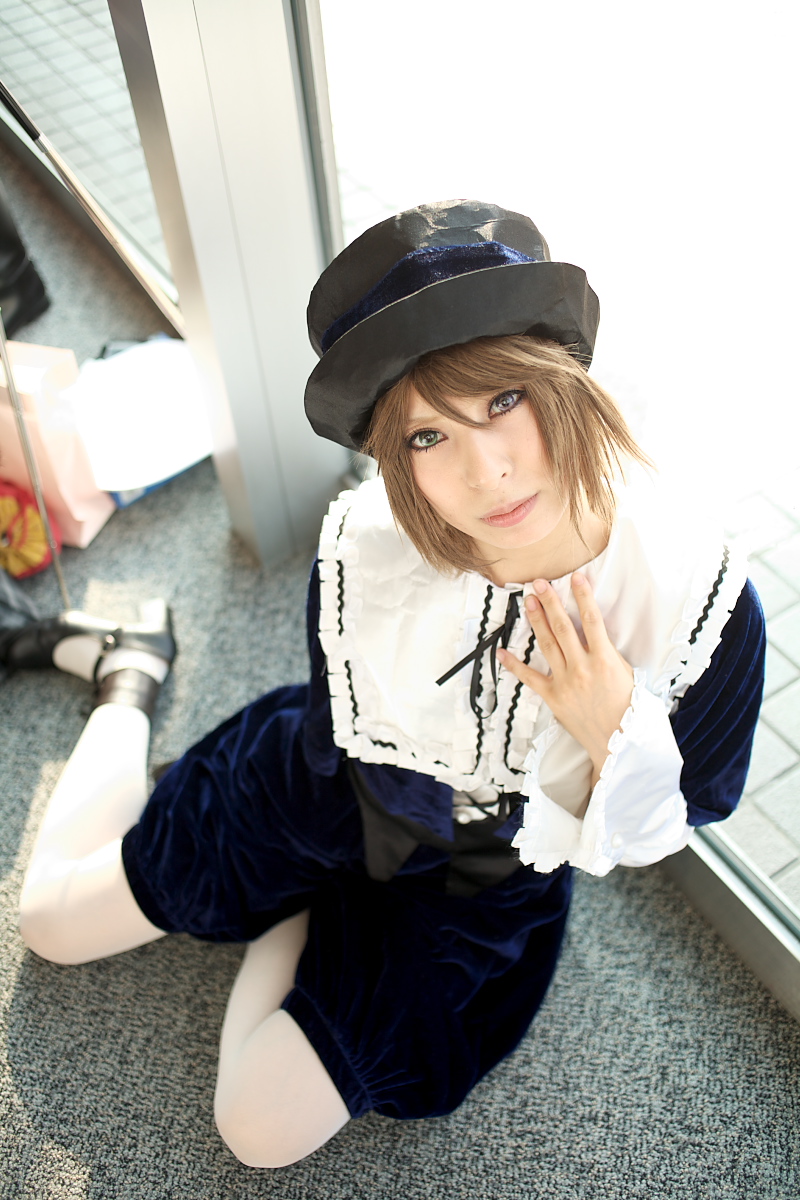 ari (model), souseiseki, rozen maiden, highres, photo (medium), cosplay, frills, hat, heterochromia