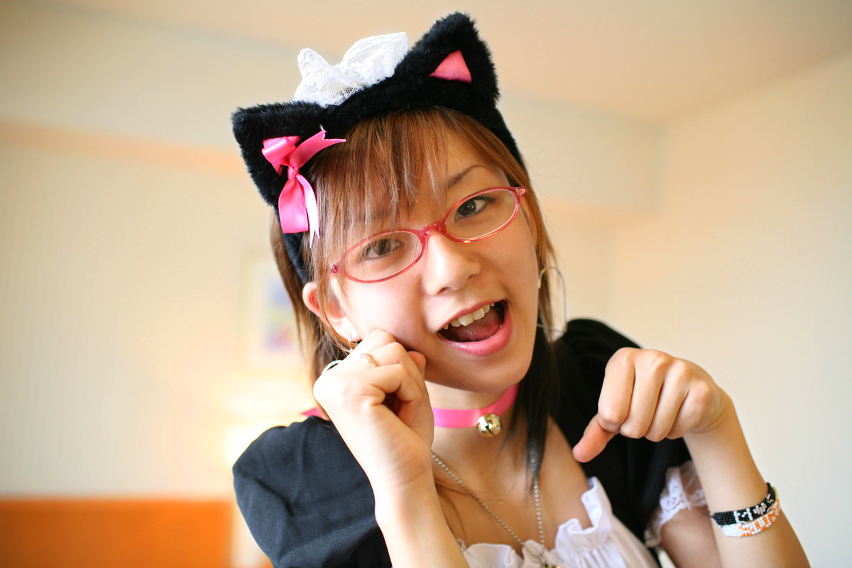 maya, photo (medium), animal ears, apron, cat ears, cosplay, glasses, maid, maid apron