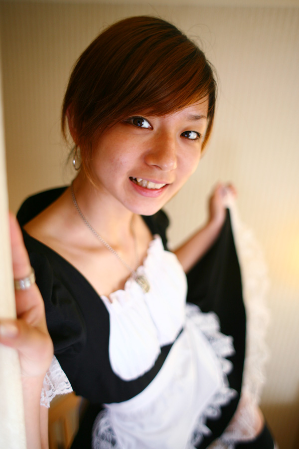 maya, photo (medium), apron, cosplay, dog tags, maid, maid apron