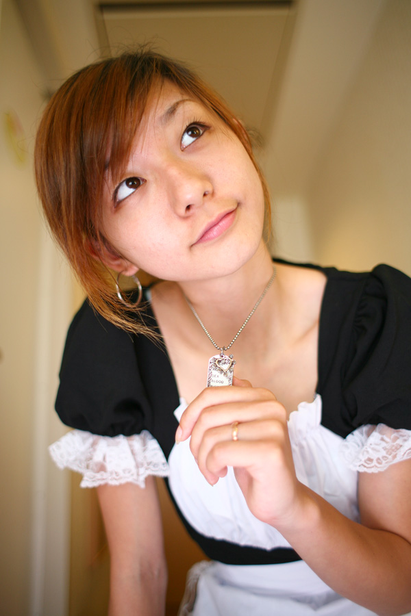 maya, photo (medium), apron, cosplay, dog tags, maid, maid apron