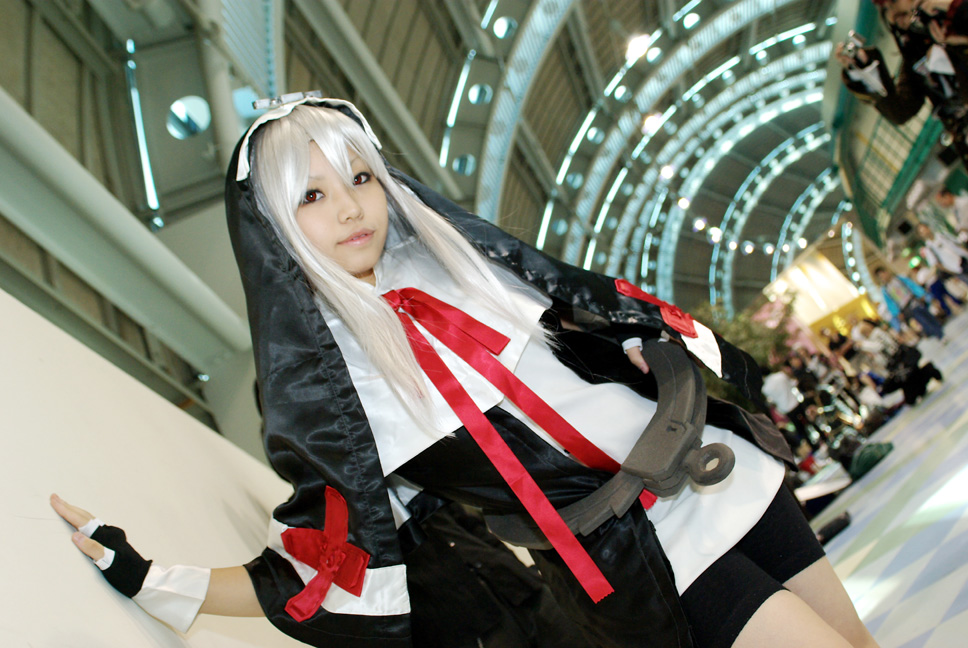 uriu, bridget (guilty gear), arc system works, guilty gear, habit, photo (medium), bike shorts, cosplay