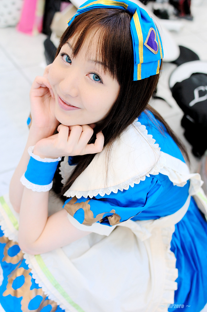character request, photo (medium), source request, apron, bow, cosplay, hair bow, suzumiya kirika