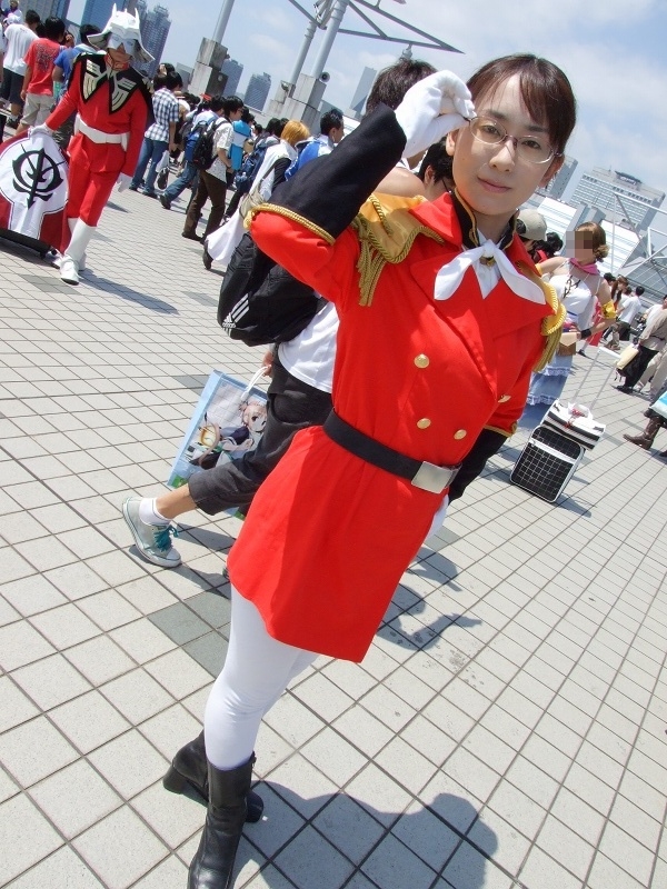 colonel une, lady une, gundam, gundam wing, model request, photo (medium), boots, cosplay, glasses, military, military uniform