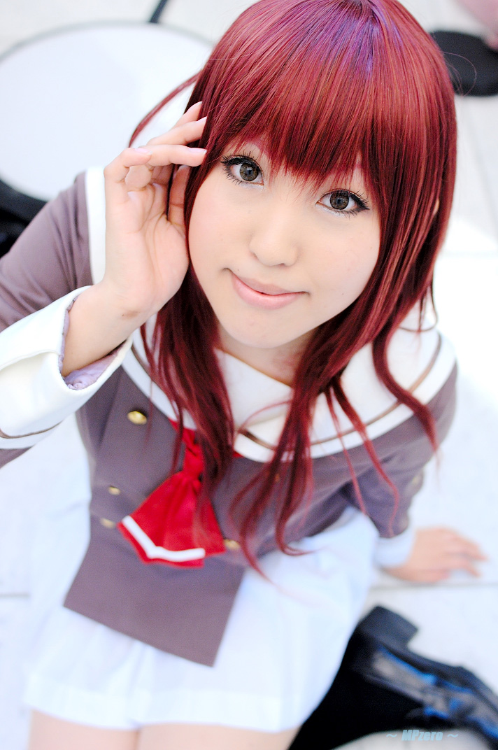 hino kahoko, moeka (cosplayer), kiniro no corda, photo (medium), cosplay, red hair, school uniform, serafuku
