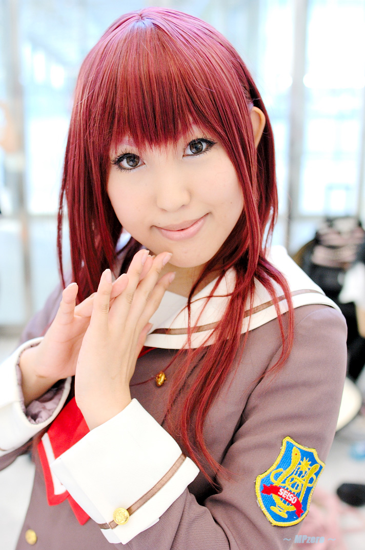 hino kahoko, moeka (cosplayer), kiniro no corda, photo (medium), cosplay, red hair, school uniform, serafuku