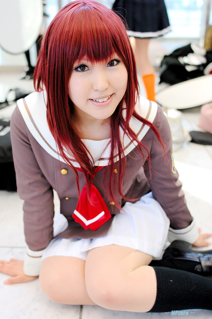hino kahoko, moeka (cosplayer), kiniro no corda, photo (medium), cosplay, red hair, school uniform, serafuku