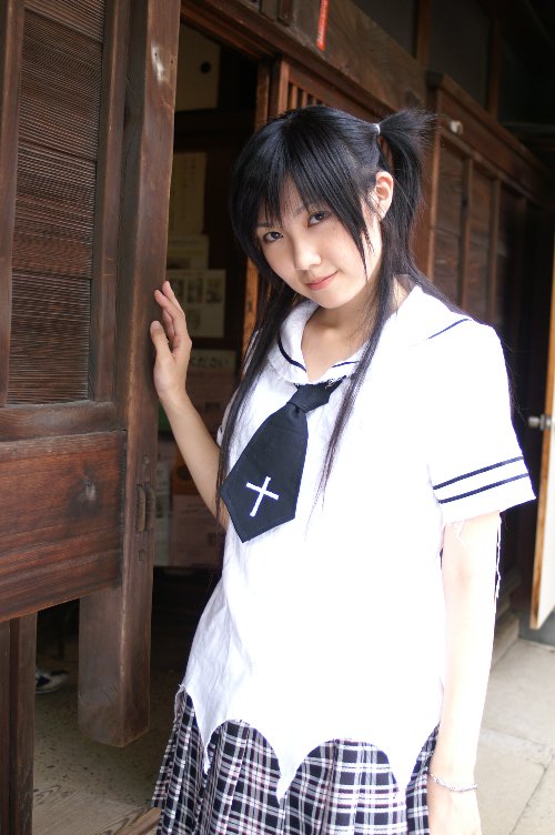photo (medium), tagme, arimura miu, cosplay, school uniform, serafuku, twintails