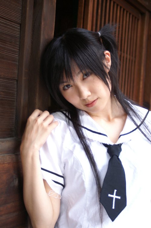 photo (medium), tagme, arimura miu, cosplay, school uniform, serafuku, twintails