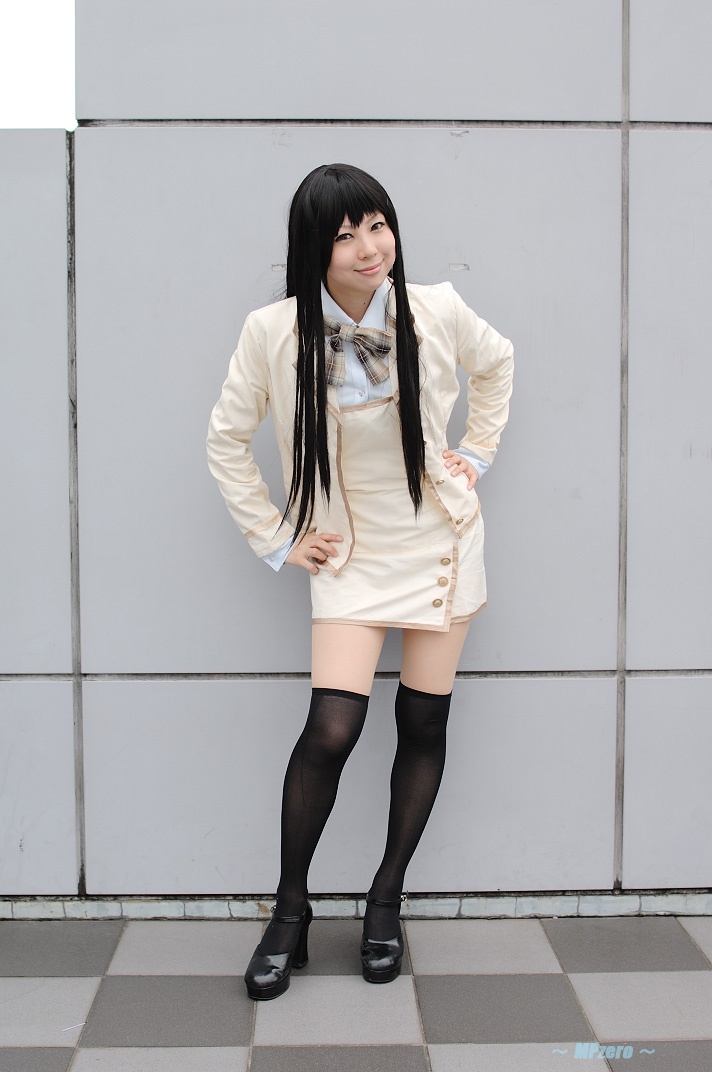 nanto yaya, strawberry panic!, photo (medium), cosplay, nanto yaya (cosplay), ousawa hina, school uniform, serafuku, thighhighs