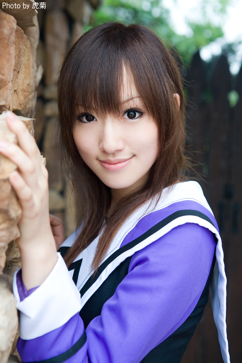saya (cosplayer), yoshizuki iori, i"s, highres, photo (medium), cosplay, school uniform, serafuku