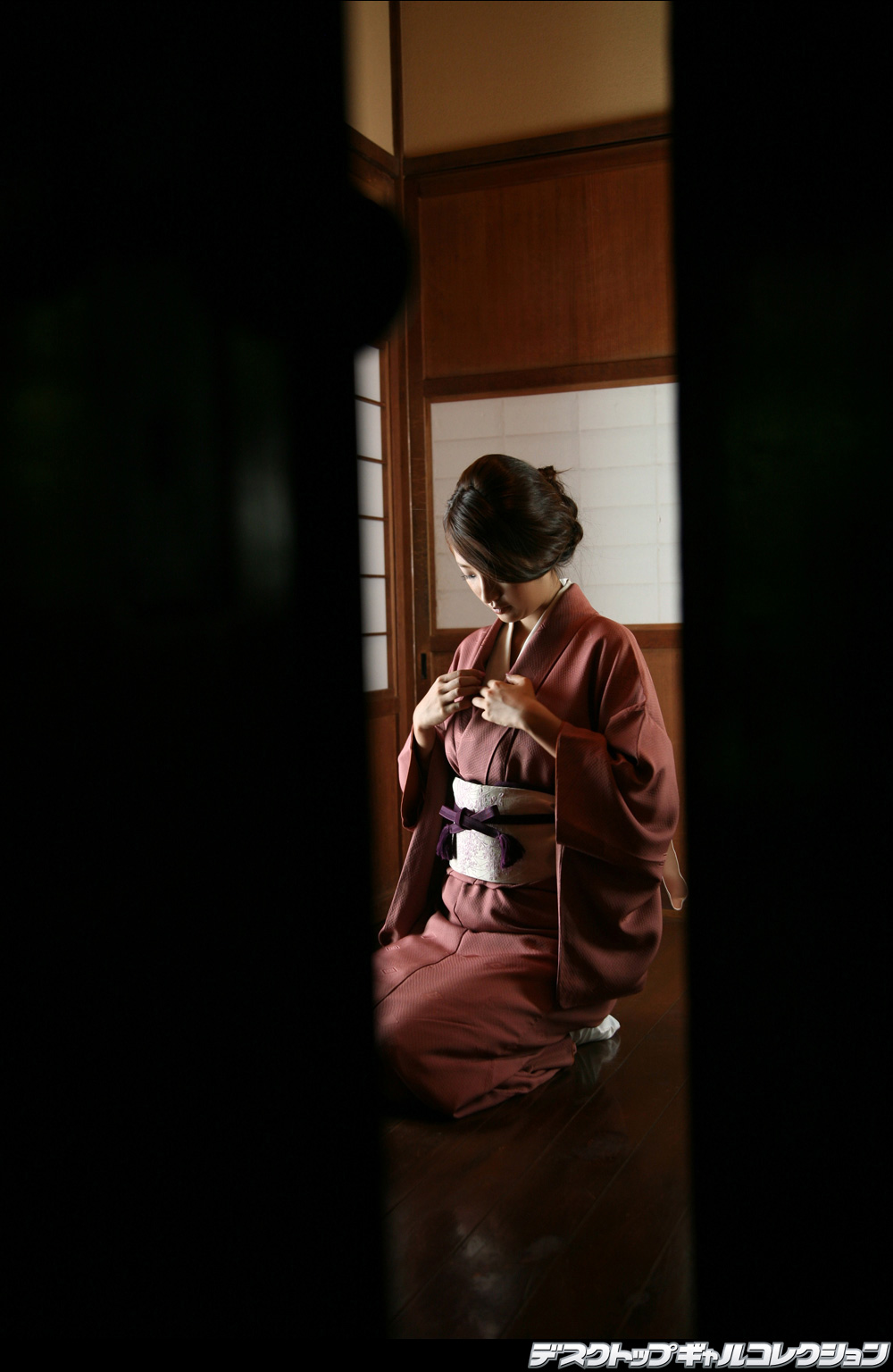 ando sayako, highres, photo (medium), tagme, japanese clothes, kimono, open clothes, open kimono