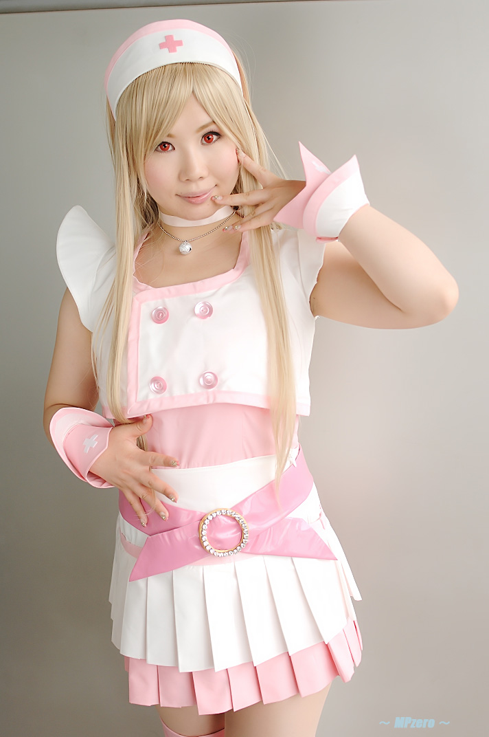 yuuna, photo (medium), blonde hair, cosplay, dream of doll, nurse, thighhighs, twingky