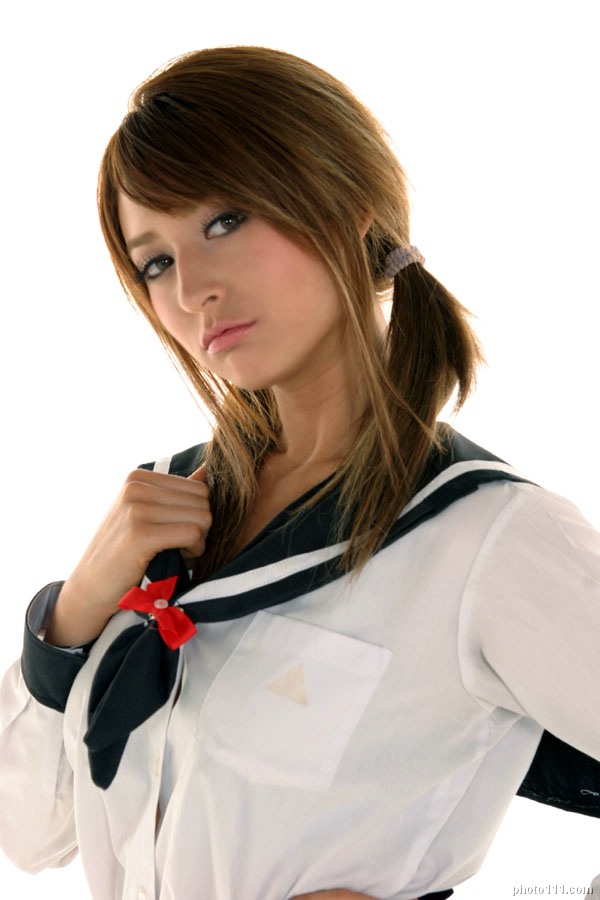 leah dizon, photo (medium), cosplay, sailor, school uniform, serafuku, twintails