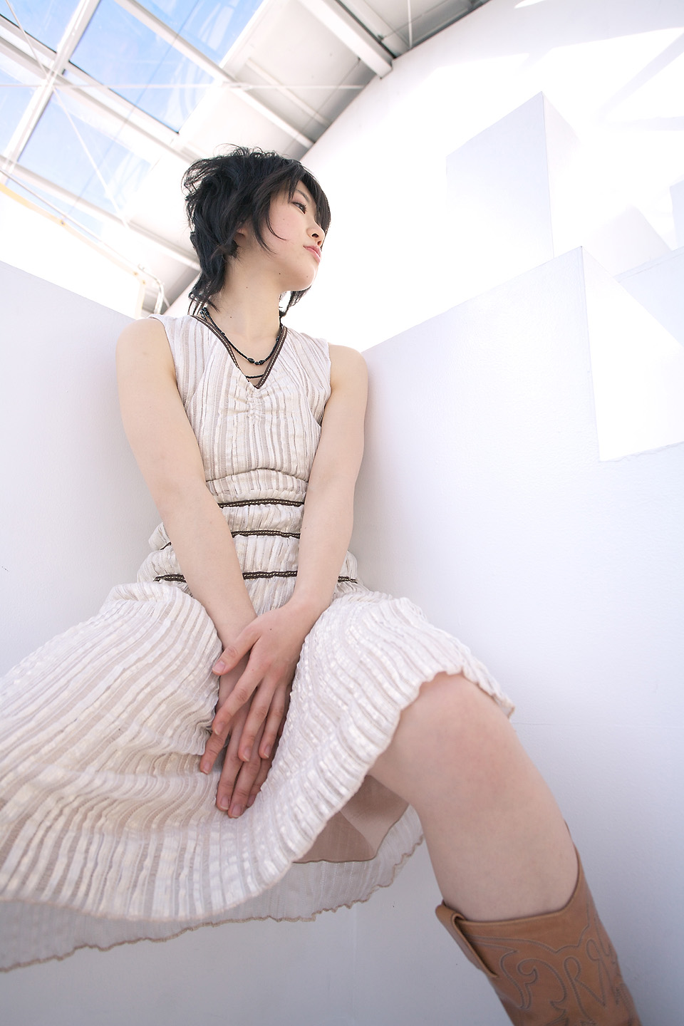 komiyama maki, highres, photo (medium), tagme, boots, dress
