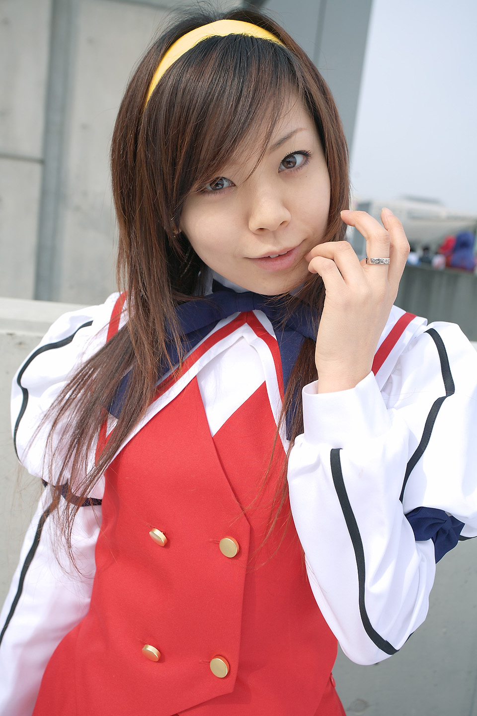 souhi makoto, himemiya chikane, kannazuki no miko, highres, photo (medium), cosplay, hairband, school uniform, serafuku