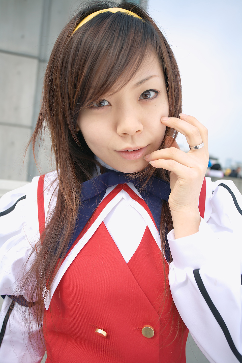 souhi makoto, himemiya chikane, kannazuki no miko, highres, photo (medium), cosplay, hairband, school uniform, serafuku