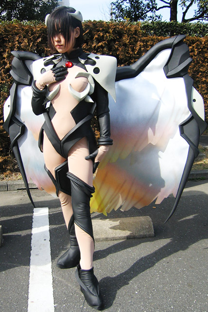 sachiel (evangelion), neon genesis evangelion, photo (medium), angel, bodysuit, cosplay, fujishima haru, sachiel-xx, spandex, wings
