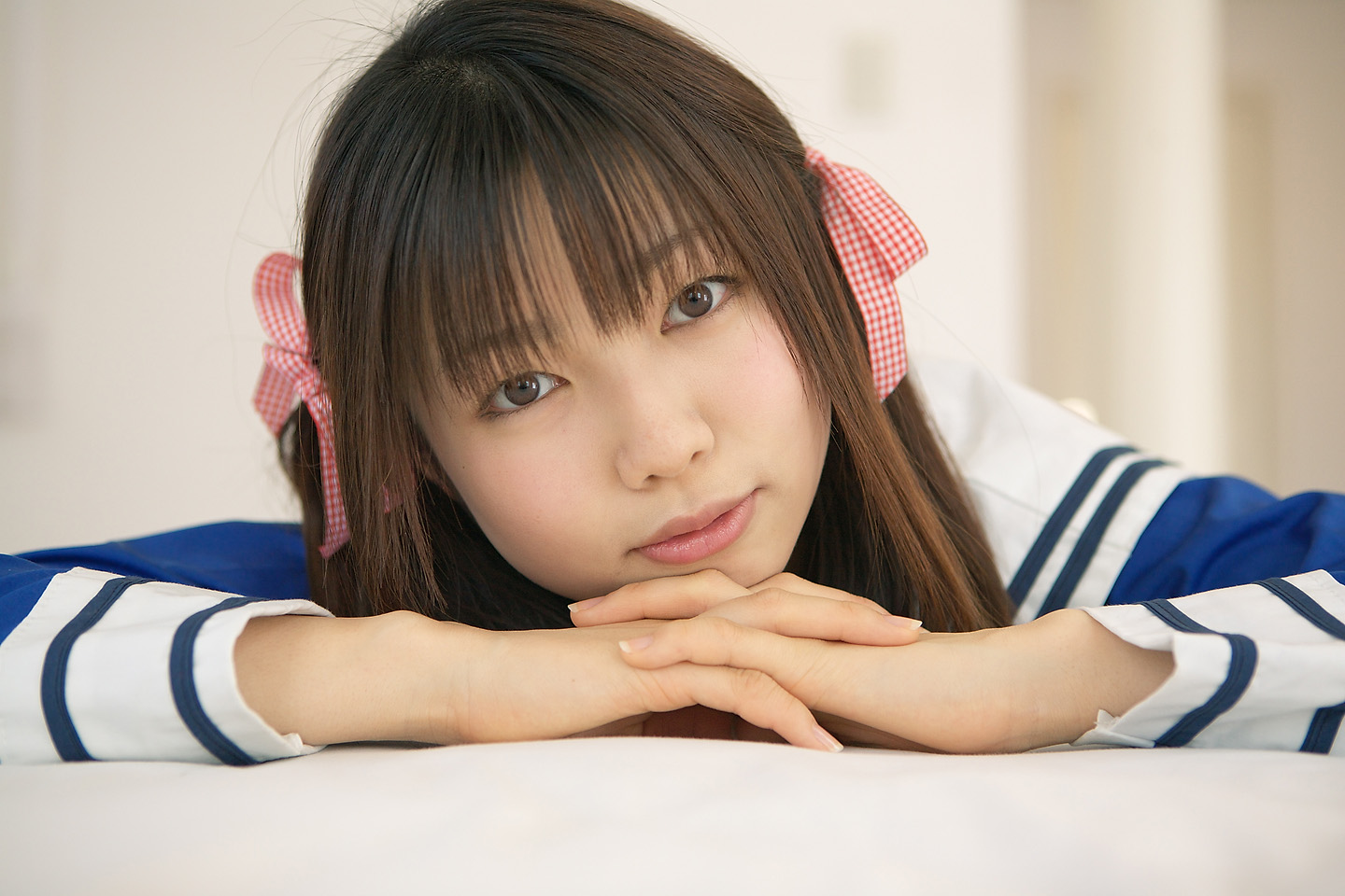 sakura yayoi, photo (medium), cosplay, hair ribbon, ribbon, sailor, school uniform, serafuku, twintails