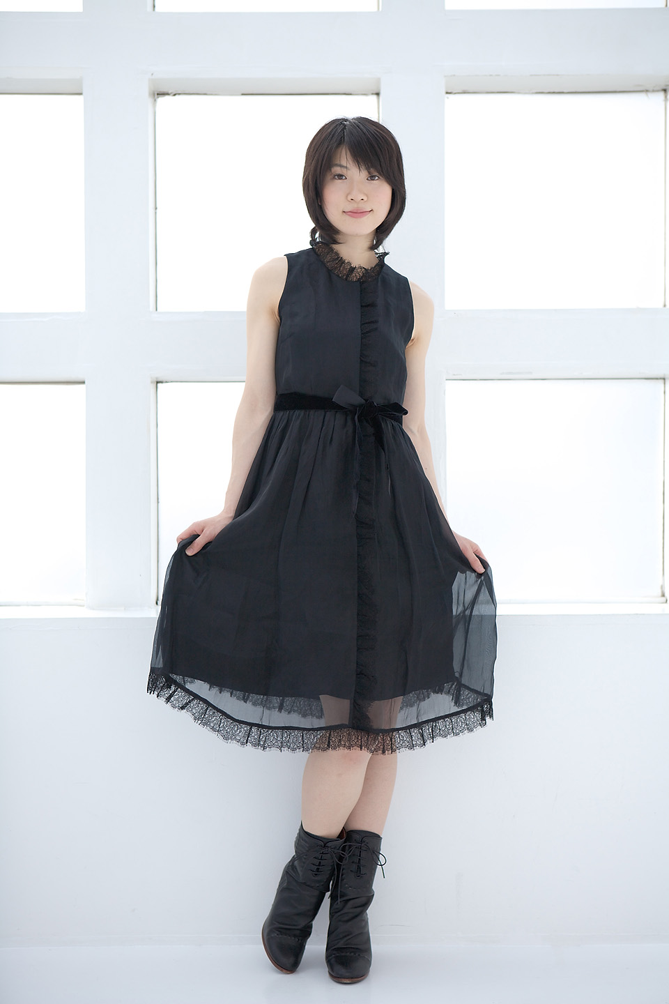 komiyama maki, highres, photo (medium), tagme, boots, dress