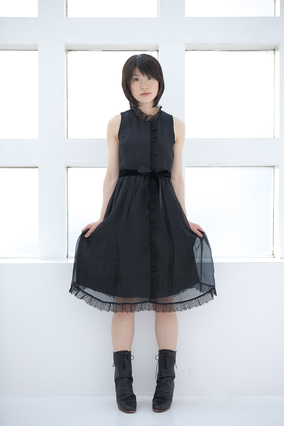 komiyama maki, highres, photo (medium), tagme, boots, dress