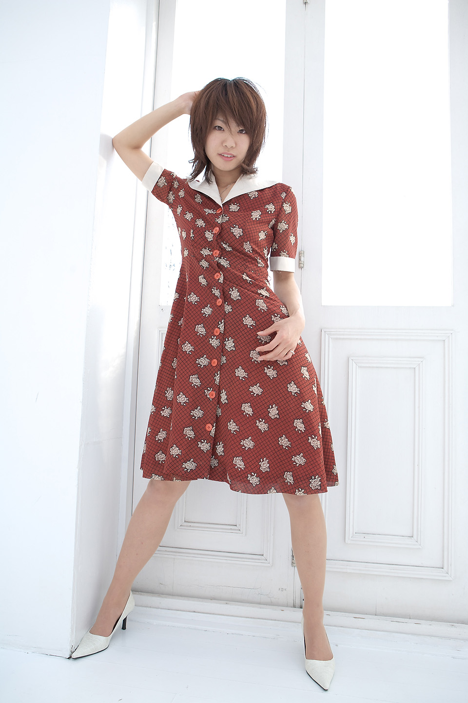 kawashima sai, highres, photo (medium), tagme, dress, jewelry, necklace