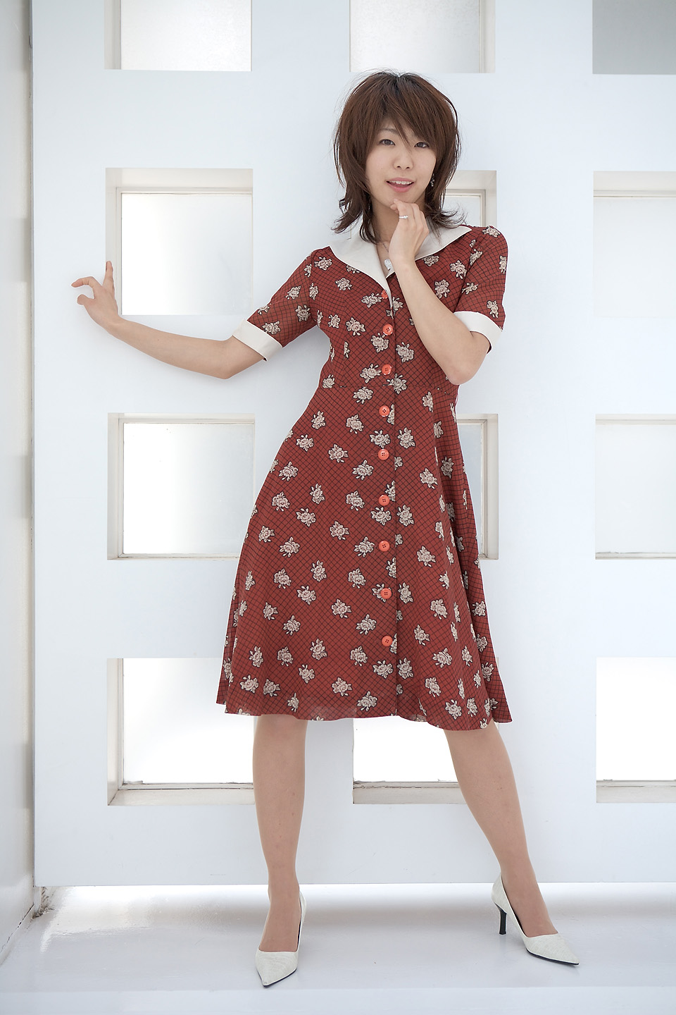 kawashima sai, highres, photo (medium), tagme, dress, jewelry, necklace
