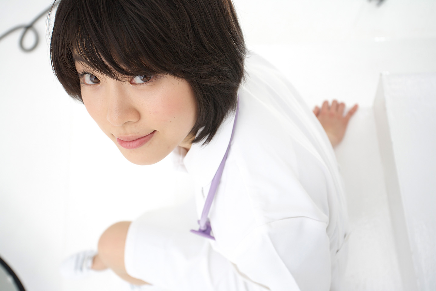 komiyama maki, photo (medium), cosplay, nurse, stethoscope